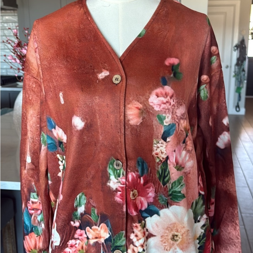 Floral Women's Blazer in Brown